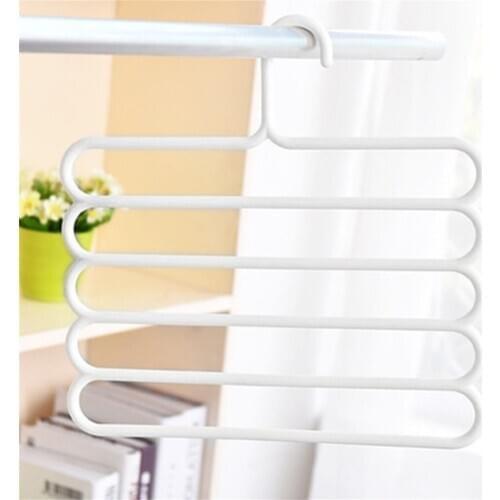 Hot 5 Layers MultiFunctional Pants Hangers Holders Trousers Hanger Storage Rack Clothes Hanger Space Saver Wardrobe Closet