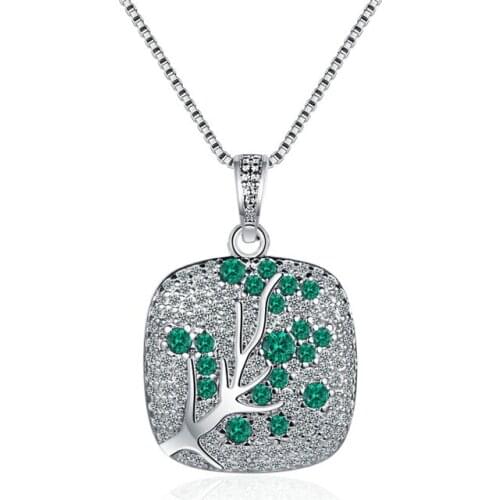 Trendy Silver Plated Clavicle Necklace Female Choker Accessories Exquisite Crystal Pink Plum Flower Pendant Women Jewelry