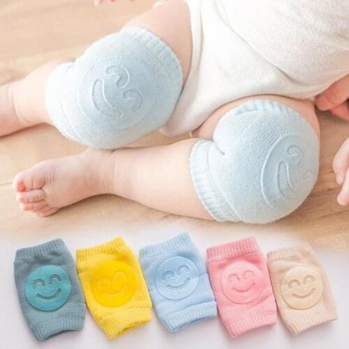 Baby Knee Protector Kids Non Slip Crawling Elbow Infants Toddlers Baby Accessories Leg Warmer Smile Knee Pads Protector Cotton
