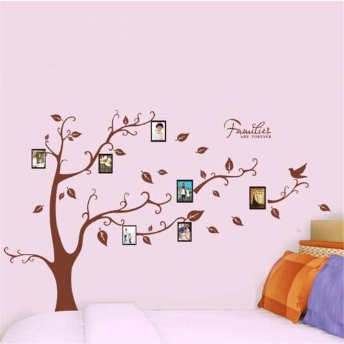 Tree Shaped Family Photo Wall PVC Wall Stickers Door Sticker Kids Bedroom Living Room Decor Home Decoration Accessories