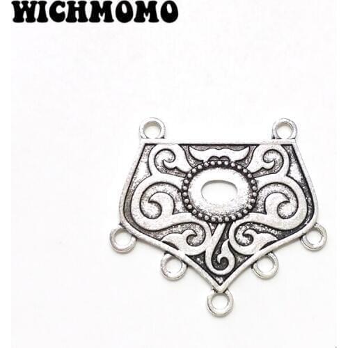 New 32*35mm 5 Pieces Retro Zinc Alloy Pentagon Connectors Porous Linker for DIY Necklace Jewelry Accessories PJ541