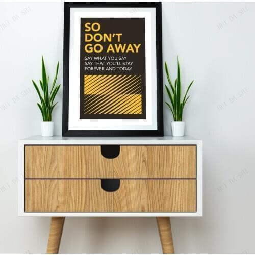 Oasis - Don't Go Away - Minimal Art Rock Shoegaze Britpop Illustration Song Lyric Poster Print Alternative Minimalist Design