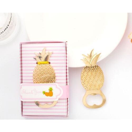 10pcs Gold Pineapple pattern Bottle Opener Creative Souvenir Gift Wedding Return Gifts for Guests Wedding & Engagement Supplies