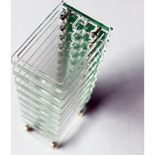 Patch Electronic Welding Kit Voice-controlled Electronic Crystal Column DIY Production Music Spectrum Light Cube LED