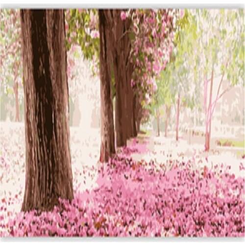 Cherry blossoms Paint By Numbers Canvas With Framed Oil Painting DIY Kits Acrylic For Adults Coloring By Numbers Home Decor Art