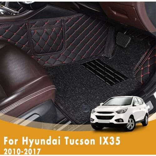RHD Luxury Double Layer Wire Loop Car Floor Mats For Hyundai Tucson IX35 2017 2016 2015 2014 2013 2012 2011 2010 Accessory Decor
