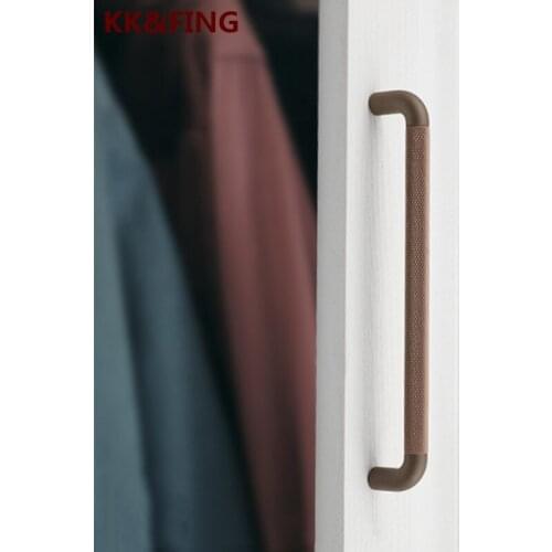 KK&FING Light Luxury New creative Handles Brown Cabinet Handles Drawer Knobs Extended Kitchen Furniture Knobs And Pulls