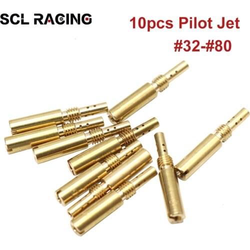 SCL Racing 10pcs/set Pilot Jet M5 5mm #32-#80 Slow Idle Jet Thread Replacement Injector Nozzle For Motorcycle KEIHIN Carburetor
