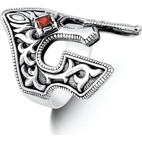 Thumb Silver Custom Name Ring Bowman Spartan Helmet Ring Mini Zircon Gemstone Ring 925K Silver