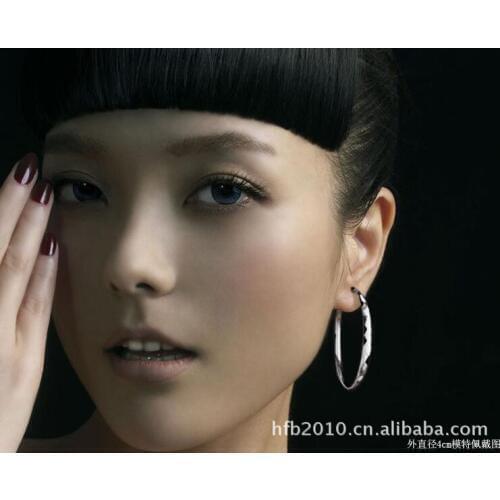 925 sterling silver earrings European and American fashion exaggerated earrings large circle earrings for girls wholesale