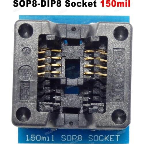 SOP8 Adapter OTS-16-1.27-03 Programmer Socket SOP8-DIP8 Socket (150mil) For TL866ii Plus/RT809H/EZP2019/CH341A