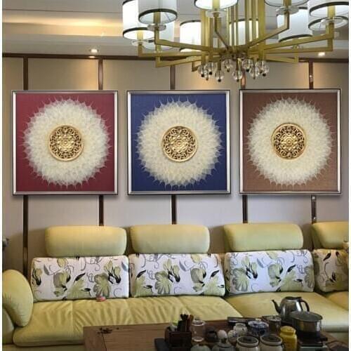 Modern Wood Bodhi Leaf Decorative Painting Wall Hanging Crafts Decoration Home Livingroom Sofa Background Wall Sticker Ornaments