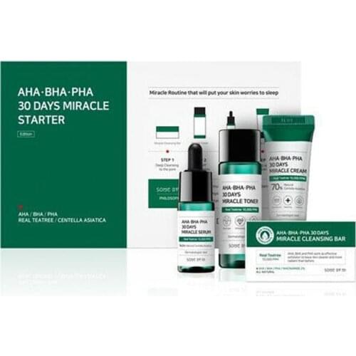 SOME BY MI AHA BHA PHA 30 Days Miracle Starter Kit Edition Facial Serum Acne Treatment Cream Blackhead Remove Sebum Toner