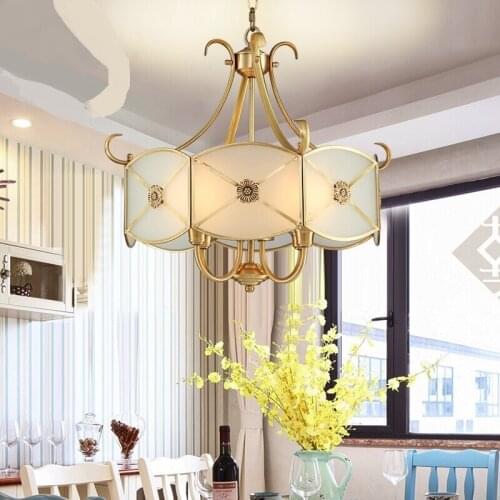Three Luo European style restaurant bar Pendant Lights desk lamp copper lamp style simple bedroom study lamp LU623 ZL71 YM