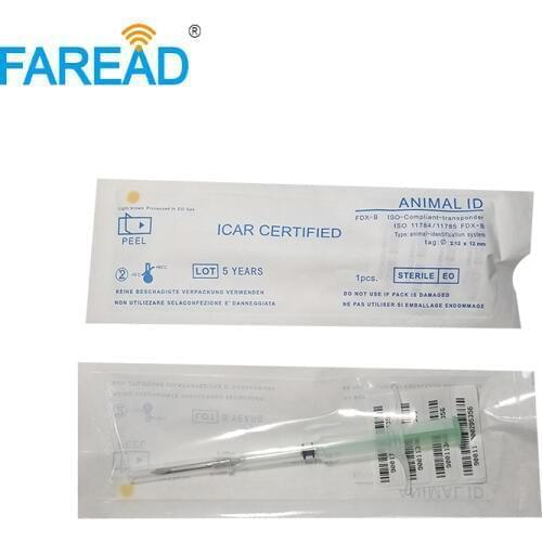 X80pcs 2.12x12mm FDX-B glass tag RFID pet animal syringe chip with1pc combined 134.2khUSB portable handheld microchip reader
