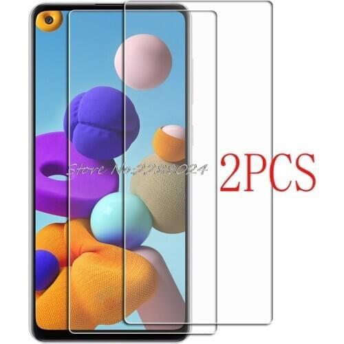2PCS for Samsung Galaxy A21s A21 Tempered Glass Protective SM-A217F A217F A215U 6.5" Screen Protector Film phone Cover