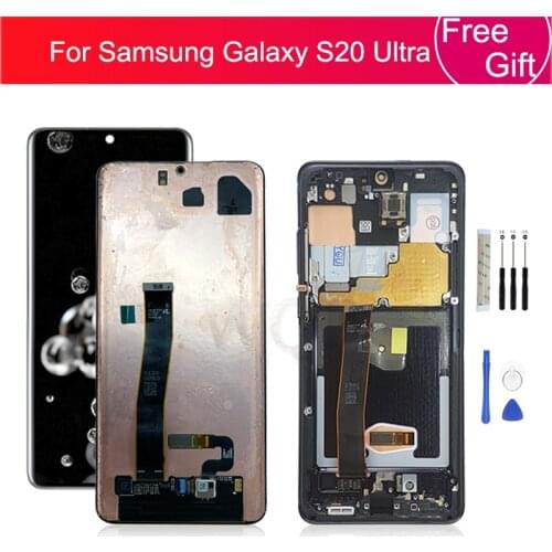 For Samsung Galaxy S20 Ultra Lcd G988 G988F G988B/DS Display Touch Screen Digitizer Assembly with Frame repair parts 6.9"
