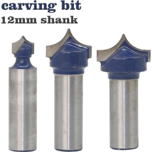 1pcs 12mm Shank solid carbide round no wood router bit Straight end mill trimmer cleaning flush trim corner round cove box