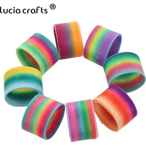 10y/lot 25mm Organza Rainbow Ribbon DIY Craft Chiffon Ribbons For Crafts Wedding Home Decoration P0711