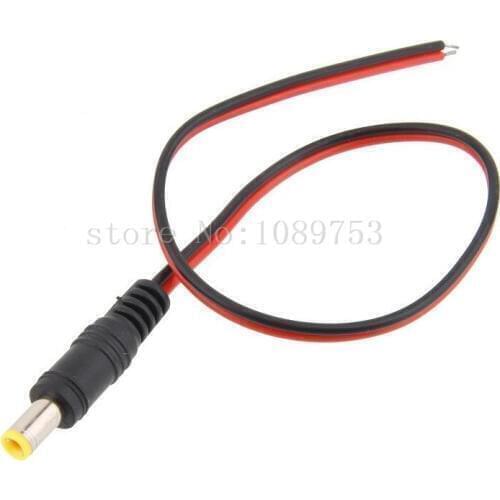 10pcs 5.5*2.1mm Male DC Power Plug Connector CCTV PSU Pigtail CABLE Jack 12V