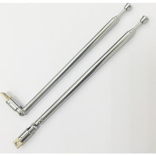 2PCS Durable 4 Section Radio AM/FM Accessories Instrument Multipurpose TV Parts Stainless Steel Car Telescopic Antenna Universal