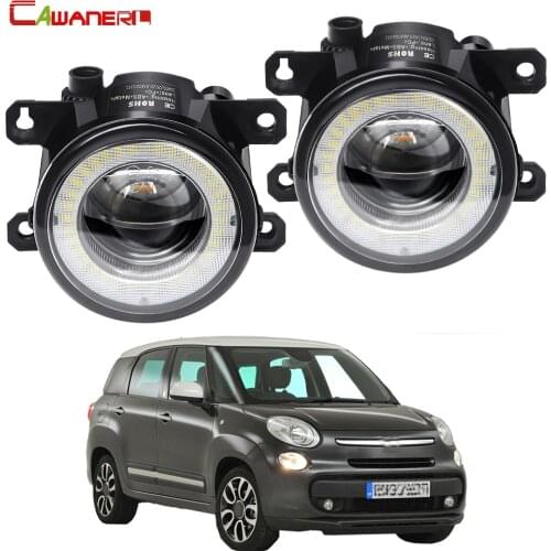 2 X Car Front Bumper LED Fog Light Assembly Angel Eye Daytime Running Light DRL 30W 12V For Fiat 500 L4 1.4L 2012 2013 2014 2015