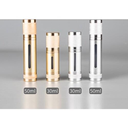 20pcs 30ml 50ml Mini gold silver Frosting vacuum flask bottle Travel Liquid soap shampoo Shower Gel Cosmetics container