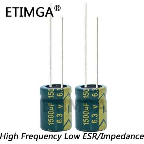 5PCS/LOT 6.3V 1500UF 10*13 Low ESR / Impedance High Frequency Aluminum Electrolytic Capacitor 1500UF 6.3V 10*13 6.3v1500uf 20