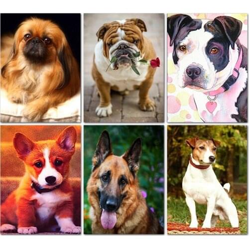 5D DIY Three-dimensional Diamond Painting Dog Handmade Embroidery Painting Set Cross-stitch Animal Mosaic Gift Home Decoration