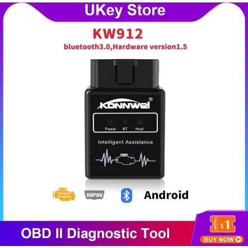 KONNWEI KW912 Super Mini ELM327 OBD2 Diagnostic Tool Car Scanner Code Reader Supports All OBDII Protocols Bluetooth-compatible