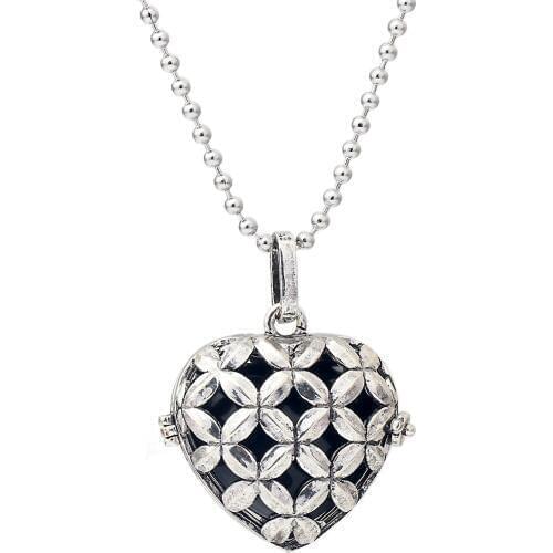 Hollow out Music Ball Silver Plated Pendant Necklace Mexican Bola Harmony Ball Sounding Bell Pregnant Women Gift