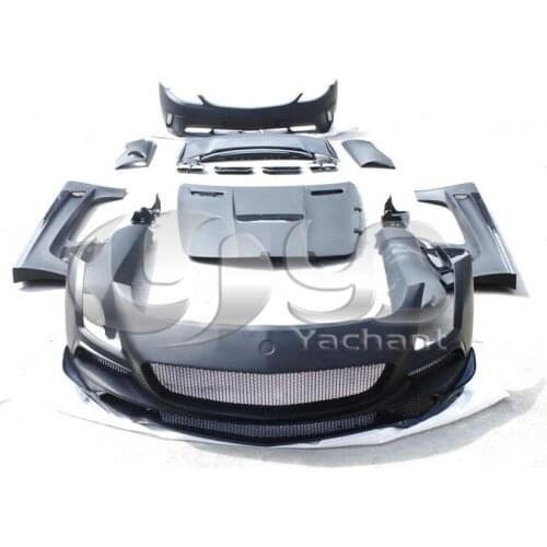 Free Shippping FRP Fiber Glass in Portion Carbon Fiber Black Series Style Body Kit Fit For Mercedes Benz R197 SLS-Class