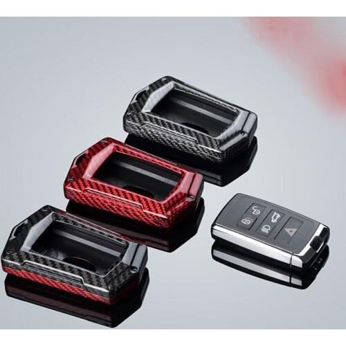 Carbon Fiber Car Key Cover Case For Land Rover Range Rover Evoque Discovery Sport 5 2018 2019 2020