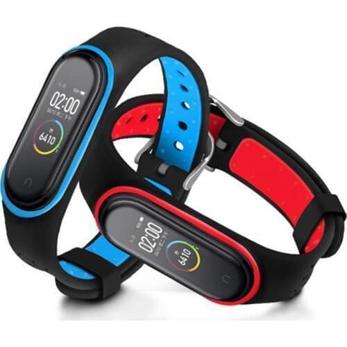 Colorful Silicone Bracelet For Mi Band 4 3 nfc Wrist Strap Mi Band 3 Wristband Two-color Replacement Strap Mi Band Accessories