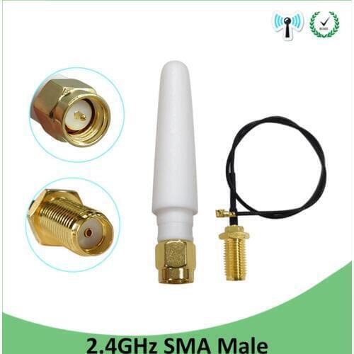 2.4Ghz antenna wifi 3dbi SMA male pbx 2.4G antena wifi antenne Zigbee Small Size aerial PCI U.FL IPX to SMA Male Pigtail Cable