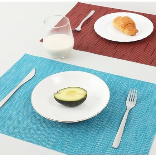 Hawaiian modern and simple solid color bamboo table mat 30x45cm pvc western table mat waterproof wine mat coaster waterproof