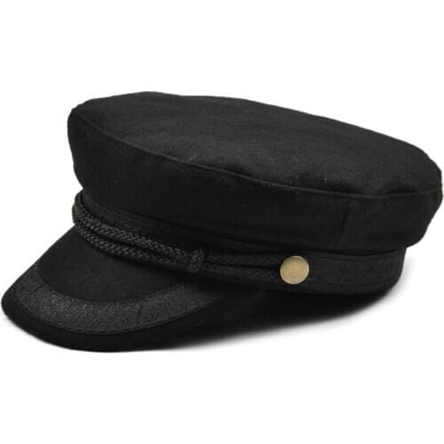 Hat Flat Top Hats For Women Black Female Cap