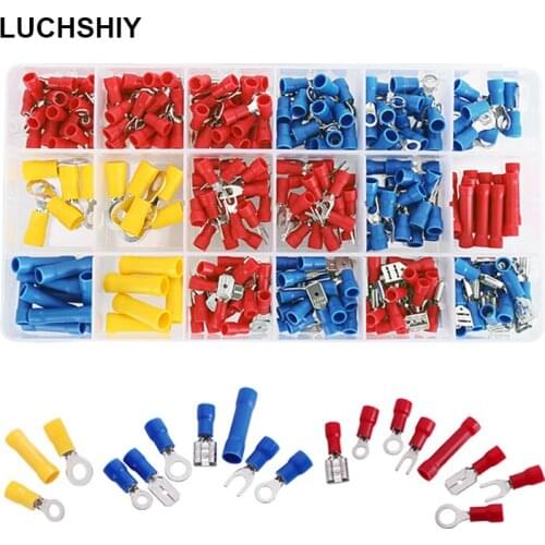 175/300Pcs Pre-Insulated Terminal Set Cable Wire Connector Electrical Tube Cold-Pressed Terminal Electrical Wire Cable Connector