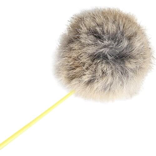 Legendog Cat Wand Toy Interactive Fluffy Soft Artificial Fur Cat Teaser Pet Stick Toy Pet Cat Interactive Toy Pet Products