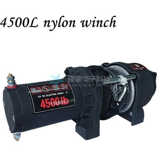 4500L nylon winch truck electric winch 12v/24v small crane truck tractor electric hoist