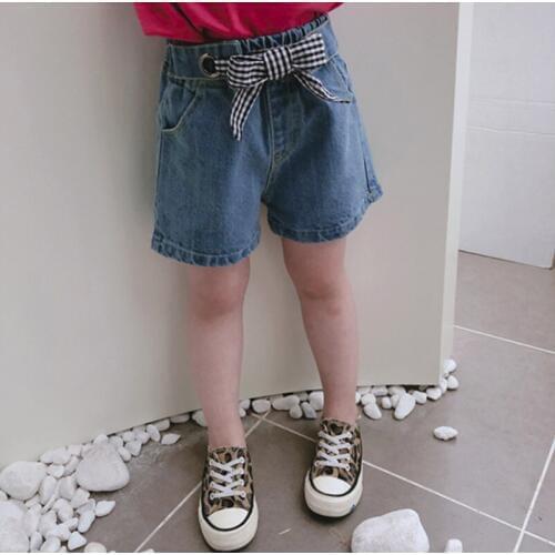 New Girls Cute Shorts Denim Fashion Bow Baby Jeans Short Pants Summer Kids Trousers Girl Clothes Children Casual Hot Pants Gifts
