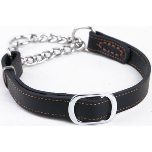 ETHIN Pet dog real cow leather Pinch collar For Medium Large Breeds 2.0/2.5cm Genuine leather collar for small puppy 3 colors