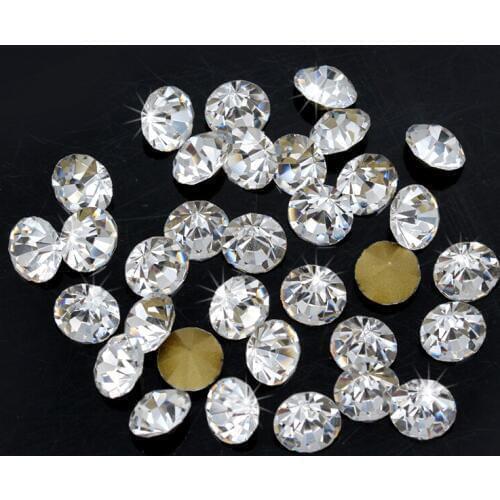 SS1-SS47 crystal clear pointed foiled back faceted glass rhinestones diamante stone diy Nail art decorations jewelry making bead