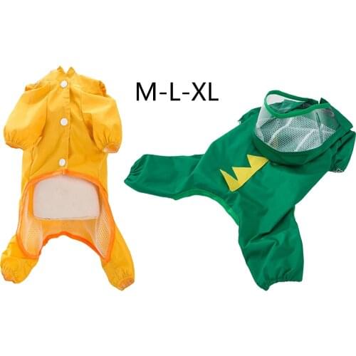 Pet Dog Puppy Transparent Hood Rainwear Raincoat Pet Hooded Waterproof Jacket Clothes for Rainy Day Dog Walking