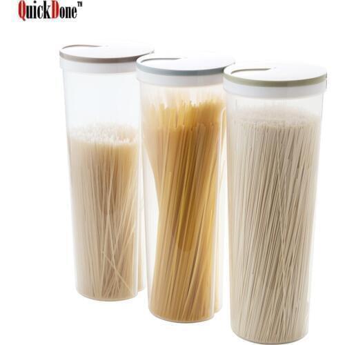 QuickDone Multifunction Spaghetti Box grain Cereals Storage Tank Preservation Storage Box With Dispensing Outlet Cutlery AKC5137
