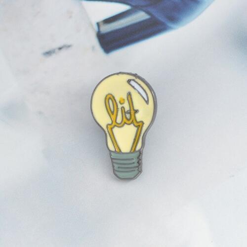 Featured Bulb Cartoon Brooch Yellow Everyday Bulb Good Idea Alloy Enamel Pin Denim Jacket Pin Badge Jewelry Kid Creative Gift