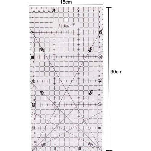DIY Handmade Patchwork Quilting Tools Acrylic Material 30cm * 15cm Patchwork Ruler Black Scale Ruler Precise Multifunctional