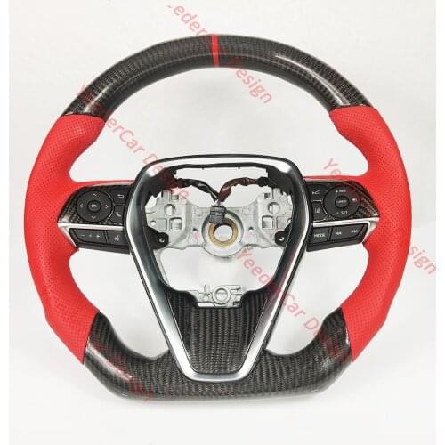 Avalon 2019 2020 Cuatomized Real Carbon Fiber Sports Steering Wheel Alcantara Leather compatible for Toyota Avalon Camry Corolla