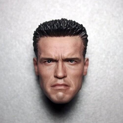 T800 1/6 Scale Arnold Schwarzenegger Head Sculpture Carved Model Fit For 12" Action Figure Body In Stock
