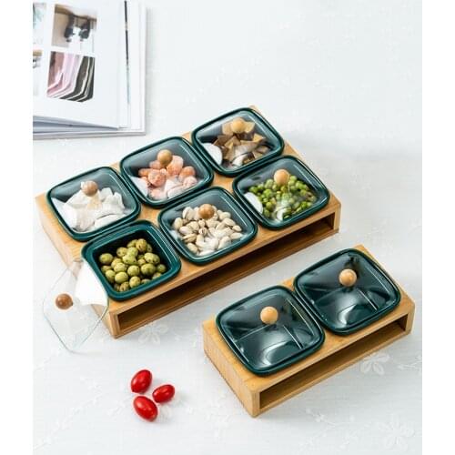 Dried fruit plate with lid to separate fruit plate living room fruit platter candy household snack bowl snack box European style